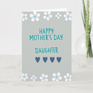 Blue Hearts Mors Dag Önskekort Kort