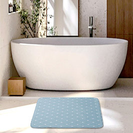 Blue Hearts Pattern Bath Mat Badrumsmatta