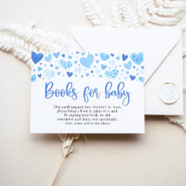 Blue Hearts Valentine Baby Shower Bokar för Baby Tilläggskort