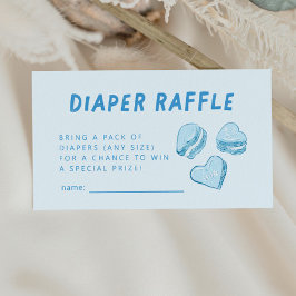 Blue Hearts Valentine Diaper Raffle Biljett Tilläggskort