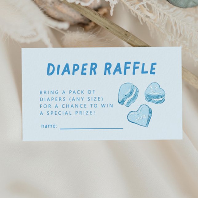 Blue Hearts Valentine Diaper Raffle Biljett Tilläggskort (Skapare uppladdad)