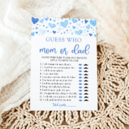 Blue Hearts Valentine Gissa Vem Mamma eller Pappa Inbjudningar