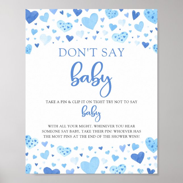 Blue Hearts Valentine säger inte babykläder, spel Poster (Framsidan)