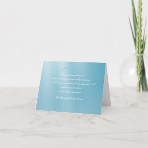 Blue Heaven Foled Bereavement Tack Notecard Kort