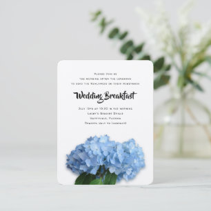 Blue Heaven Hydrangea Bröllop Breakfast Inbjudningar