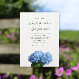 Blue Heaven Hydrangea Bröllop Simple Avslappnad Inbjudningar