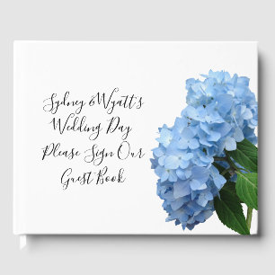 Blue Heaven Hydrangea Bröllopsdag Guest Bok