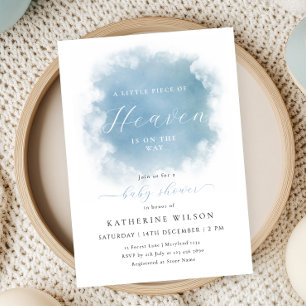 Blue Heaven Sent Cloud Baby Shower Inbjudningar