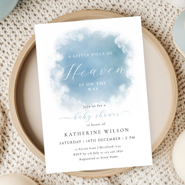 Blue Heaven Sent Cloud Baby Shower Inbjudningar (Skapare uppladdad)