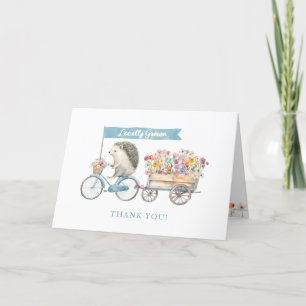 Blue Hedgehog Baby Shower - tack för ditt kort