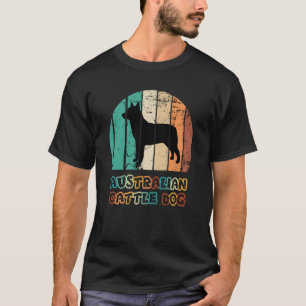Blue Heeler Australian Cattle Dog Vintage Solnedgå T Shirt