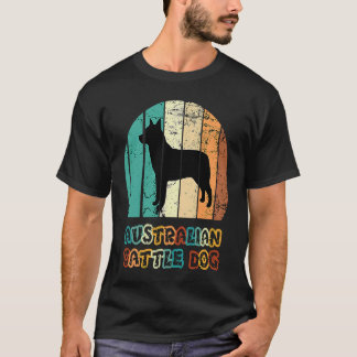 Blue Heeler Australian Cattle Dog Vintage Solnedgå T Shirt