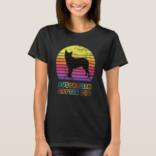 Blue Heeler Australian Cattle Dog Vintage Solnedgå T Shirt