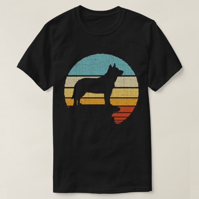 Blue Heeler Australian Cattle Hund Retro Hund Pupp T Shirt (Design framsida)