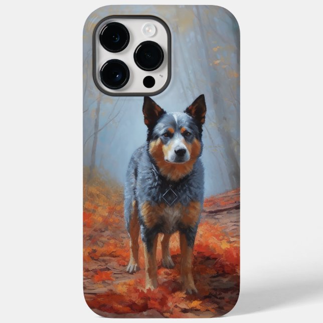 Blue Heeler bland höstlöv Fall Inspirerar (Baksida)