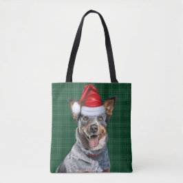 Blue Heeler Cattl Christmas Dog Seasonal Plaid Tygkasse