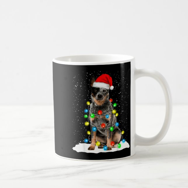 Blue Heeler Christmas Light Funny Gift For Dog Lov Kaffemugg (Höger)