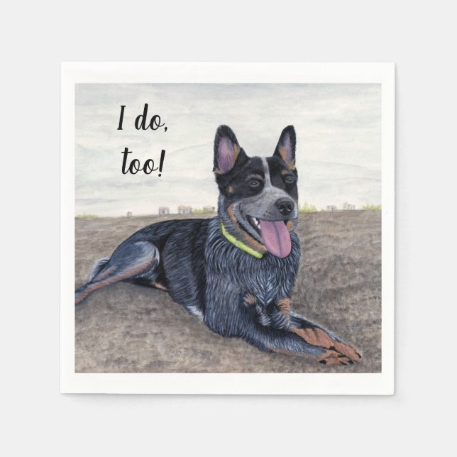 Blue Heeler Cocktail Napkins Pappersservett (Framsidan)