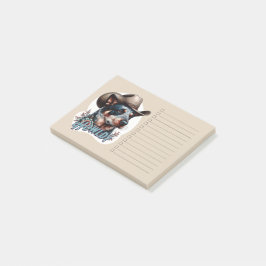 Blue Heeler Cowboy Hund Rolig Howldy Nötkreatur Hu Post-it Block