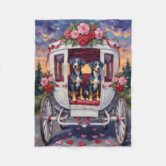 Blue Heeler Dog Valentine's Day Fleecefilt (Framsidan)