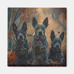 Blue Heeler Halloween Natt Hund Delight Magnet