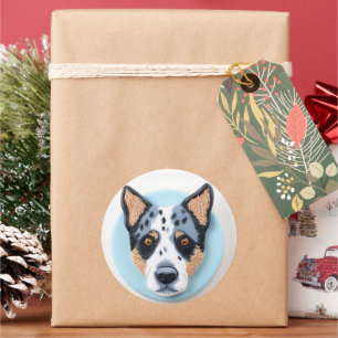 Blue Heeler Hund 3D Inspired Runt Klistermärke