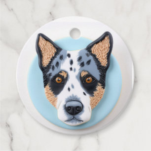 Blue Heeler Hund 3D Inspirerad Gåvor Etiketter