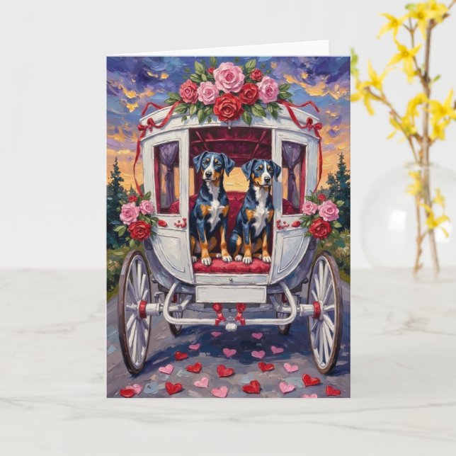 Blue Heeler Hund Alla hjärtans dag Kort (Gul blomma)