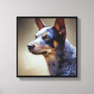 Blue Heeler Hund Canvastryck