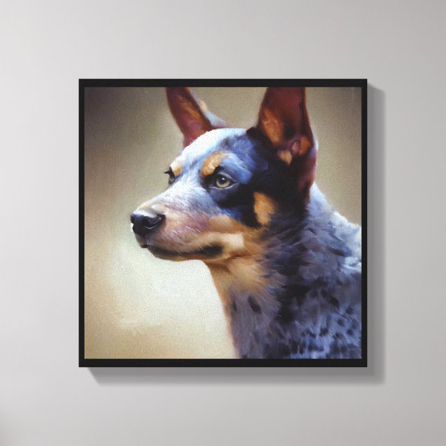 Blue Heeler Hund  Canvastryck (Framsida)