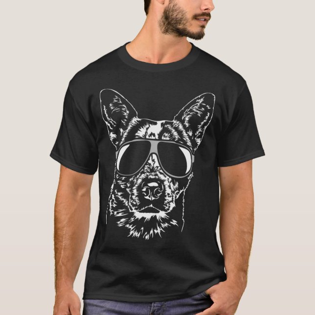 Blue Heeler Hund Hund T Shirt (Framsida)