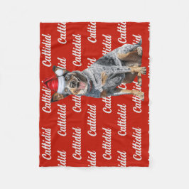 Blue Heeler Hund med Namn Patternerad jul Fleecefilt