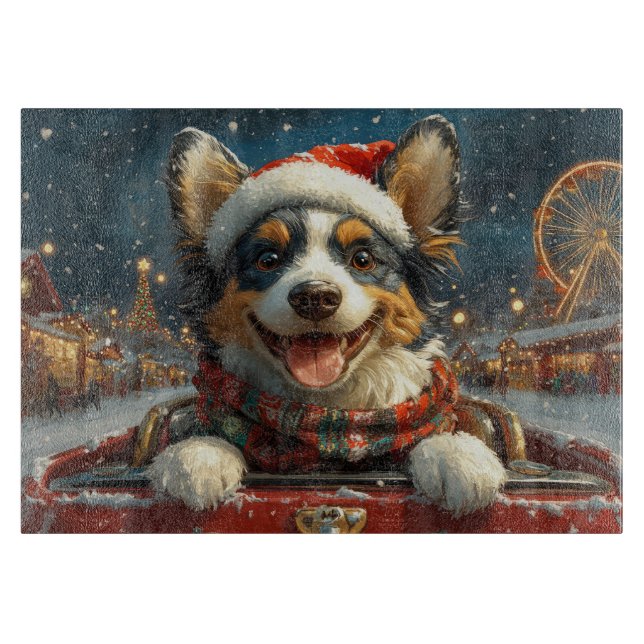 Blue Heeler Hund Roller Underlägg jul (Framsidan)