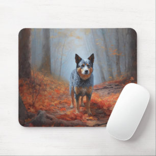 Blue Heeler i höstlöv Fall Inspire Musmatta