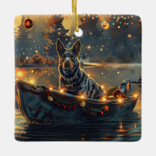 Blue Heeler Julfirande resa Julgransprydnad Keramik