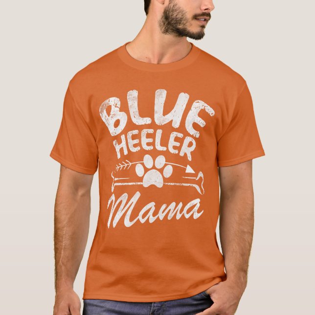 Blue Heeler Mama Best Dog Owner Gift Mom Ever Moth T Shirt (Framsida)