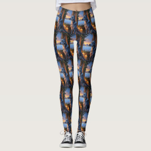 Blue Heeler med julbelysning Holiday Leggings