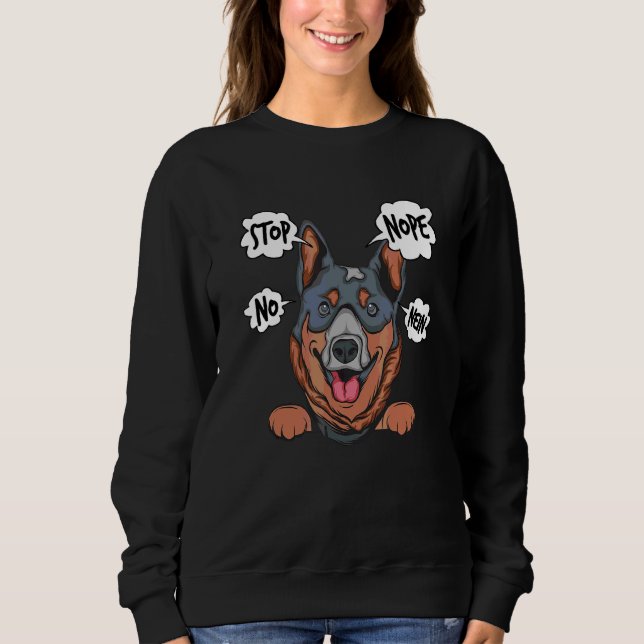 Blue Heeler Nope Australian Cattle Hund T Shirt (Framsida)