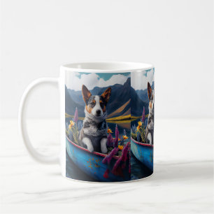 Blue Heeler på en Paddle: En Scenia Äventyr Kaffemugg