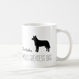 Blue Heeler Silhouette Världsmästare Hund Anpass Kaffemugg
