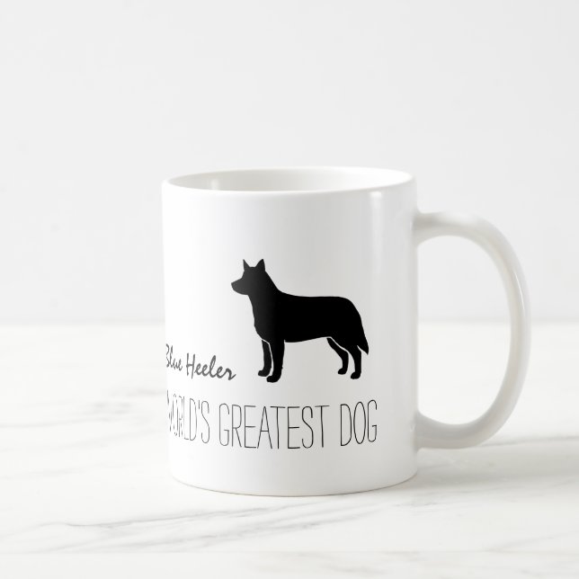 Blue Heeler Silhouette Världsmästare Hund Anpassni Kaffemugg (Höger)