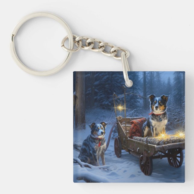 Blue Heeler Snowy Sleigh-juldekretet (Framsidan)