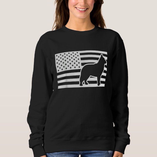 Blue Heeler USA Flag T Shirt (Framsida)
