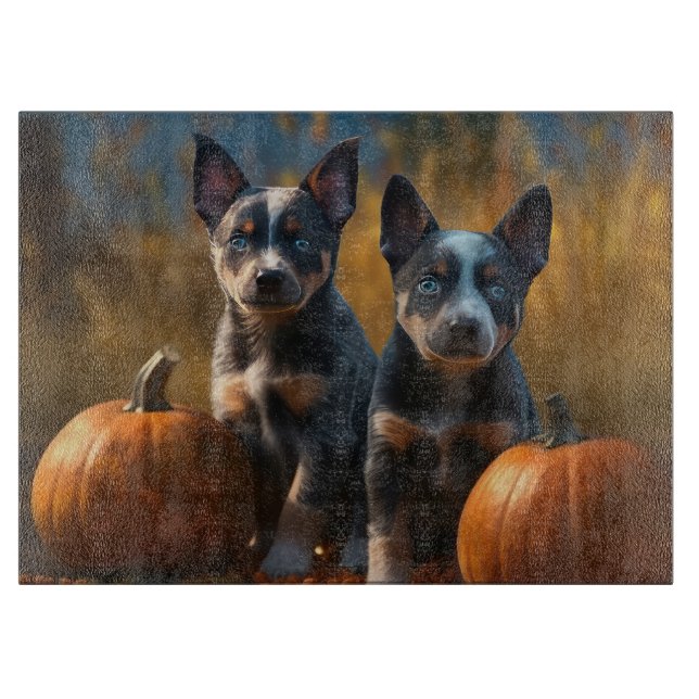Blue Heeler-valp Höstglädje Pumpa (Framsidan)