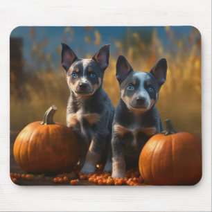 Blue Heeler Valp Höstglädje Pumpa Musmatta
