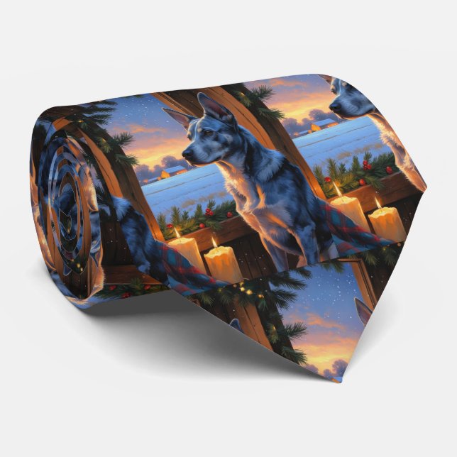 Blue Heeler With Christmas Lights Holiday  Slips (Rullad)