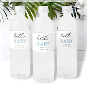 Blue Hej Baby Babyskor Vattenflaskor Etikett