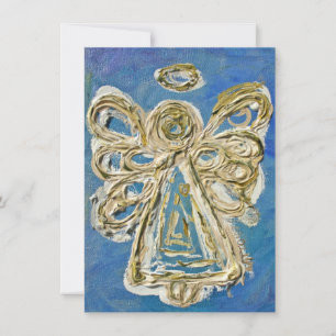 Blue Helgdag Angel Anpassningsbar Inbjudan eller i