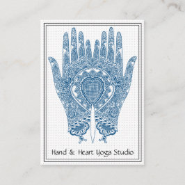 Blue Henna Händer Yoga Studio Affärskort  Visitkort