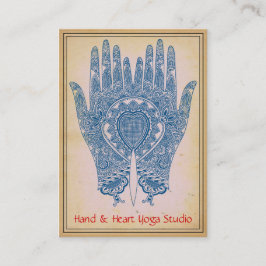Blue Henna Händer Yoga Studio Affärskort  Visitkort